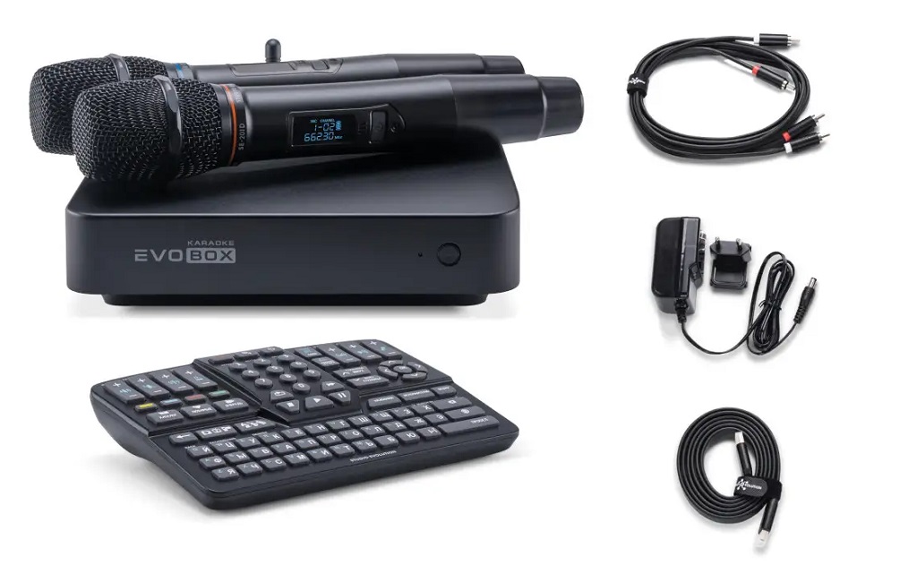 Караоке система Studio-Evolution EVOBOX Plus Black  з цифровими мікрофонами у комплекті