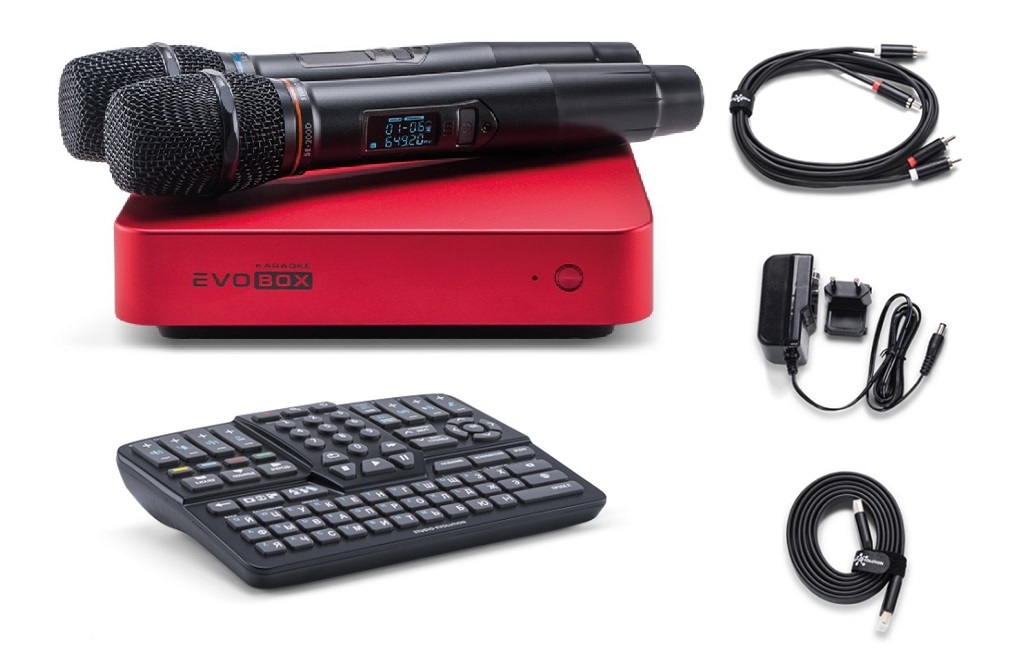 Караоке система Studio-Evolution EVOBOX Plus Ruby  з цифровими мікрофонами у комплекті