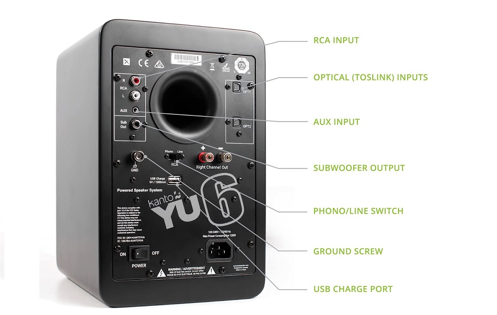 Активная полочная акустика Kanto YU6 Matte Black