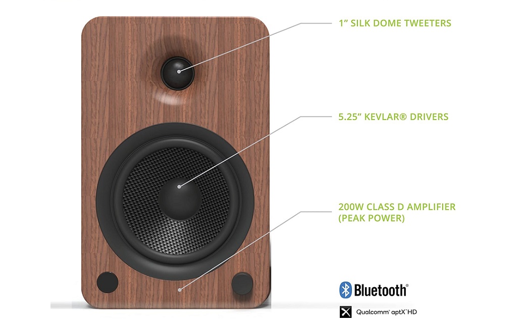 Активна полична акустика Kanto YU6 Walnut