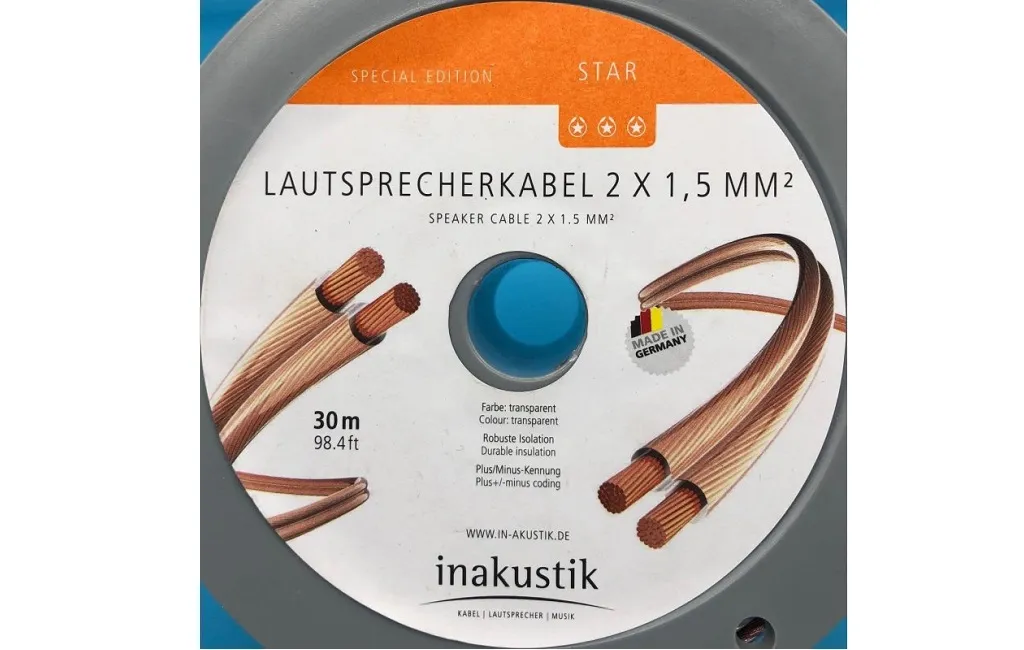 Акустичні кабелі Inakustik Star Special Edition 2 x 1,5 mm² white 30m