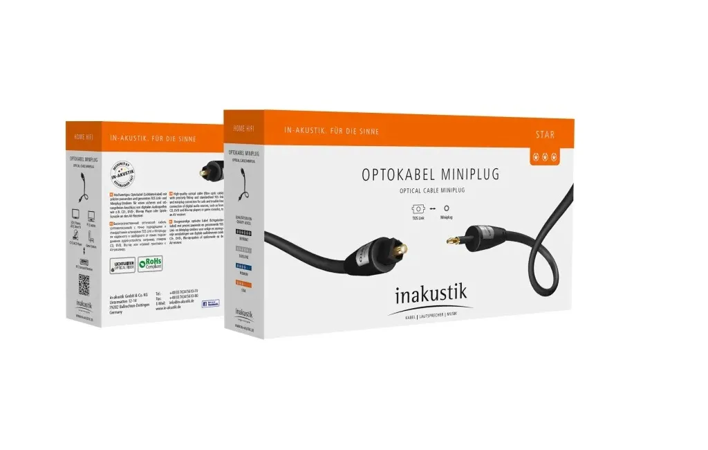 Цифровые оптические кабели Inakustik Star Opto 3,5 Mini <> Toslink 0,75m