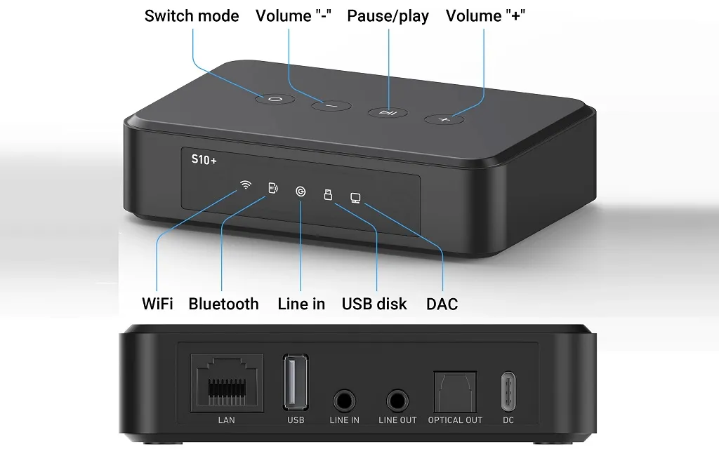 Мережевий плеєр Arylic S10+ Wireless Mini Stereo Preamplifier