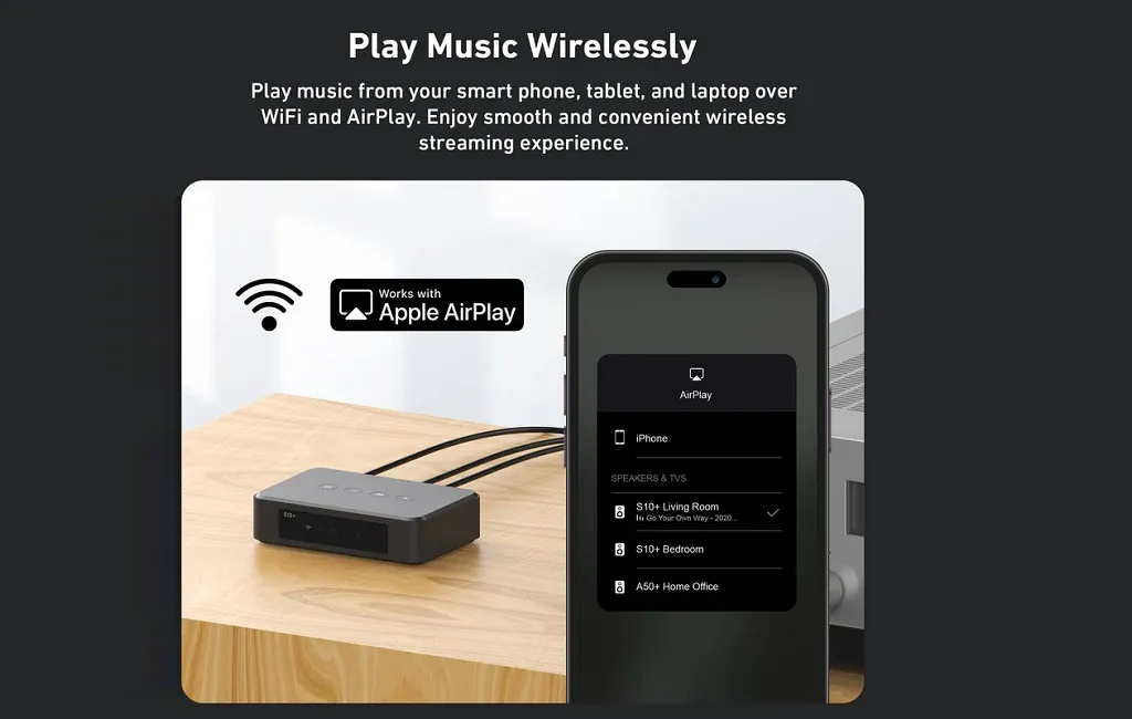 Мережевий плеєр Arylic S10+ Wireless Mini Stereo Preamplifier