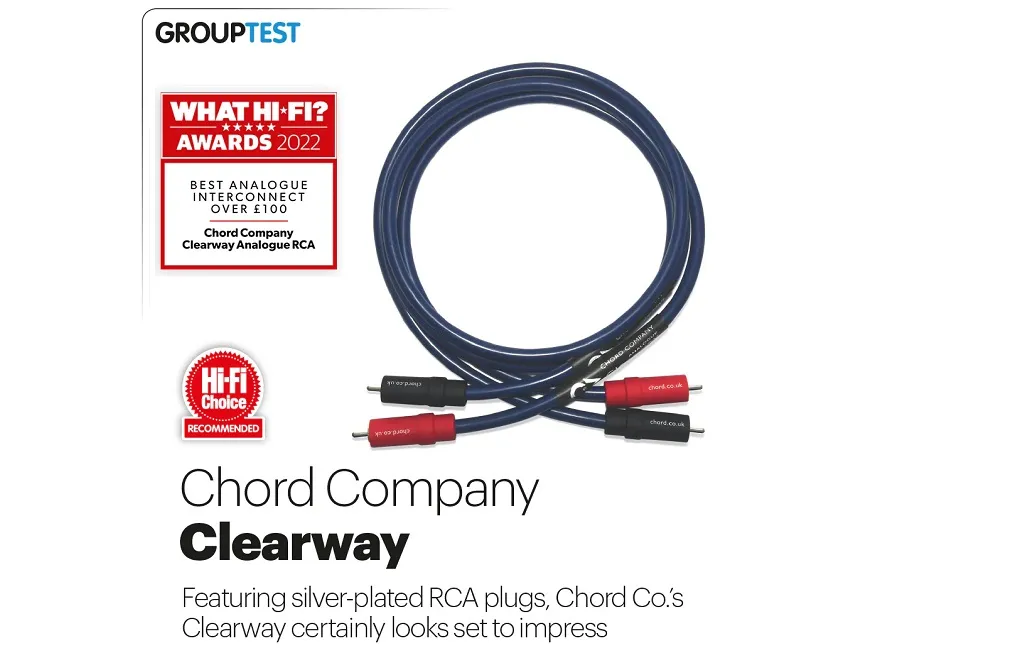Міжблочні кабелі CHORD ClearwayX 2RCA to 2RCA 1m