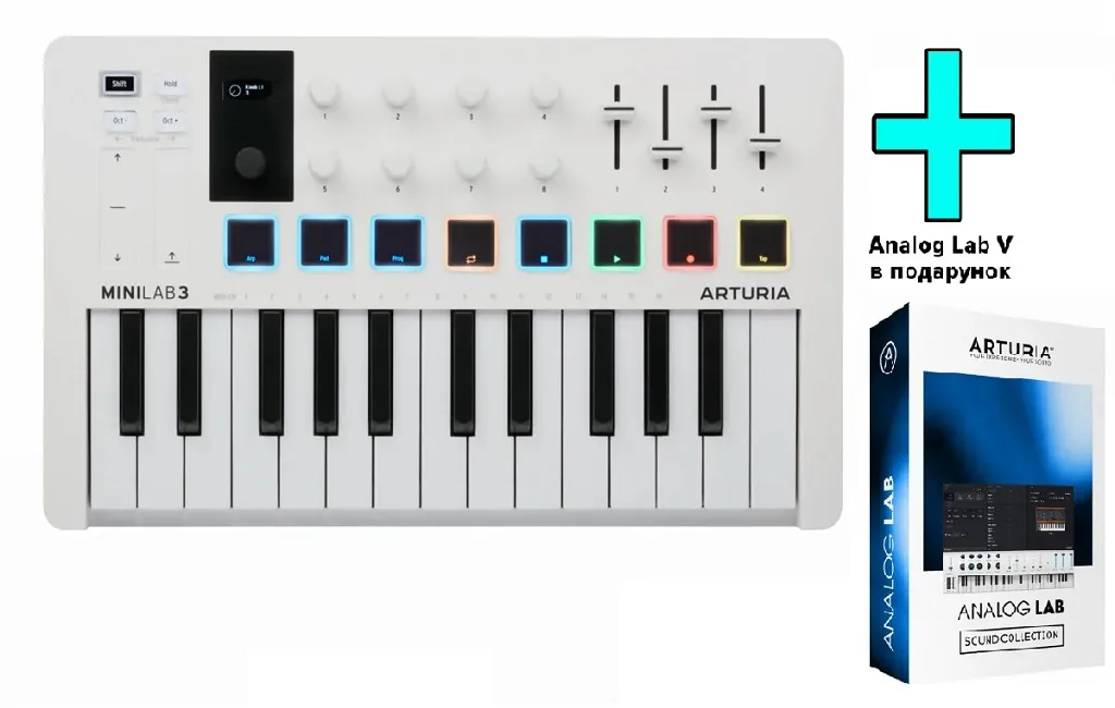 MIDI-клавіатури Arturia MiniLab 3 + Arturia Analog Lab V