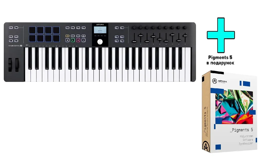 MIDI-клавиатуры Arturia KeyLab Essential 49 mk3 (Black) + Arturia Pigments