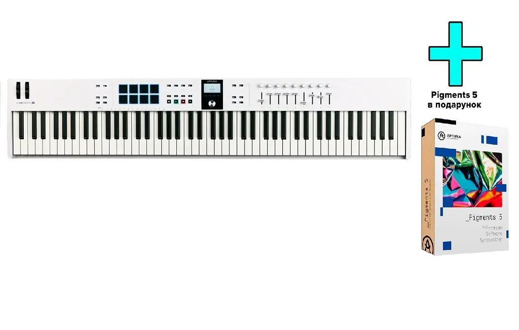 MIDI-клавіатури Arturia KeyLab Essential 88 mk3 (White) + Arturia Pigments