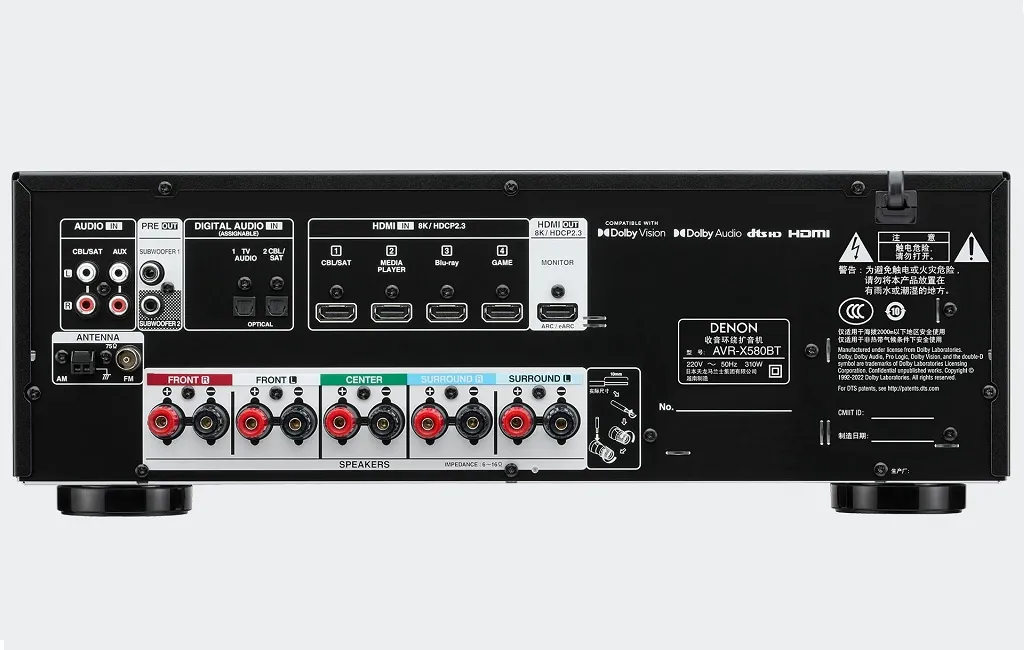 AV Ресиверы  Denon AVR-X580BT (5.2 сh) Black