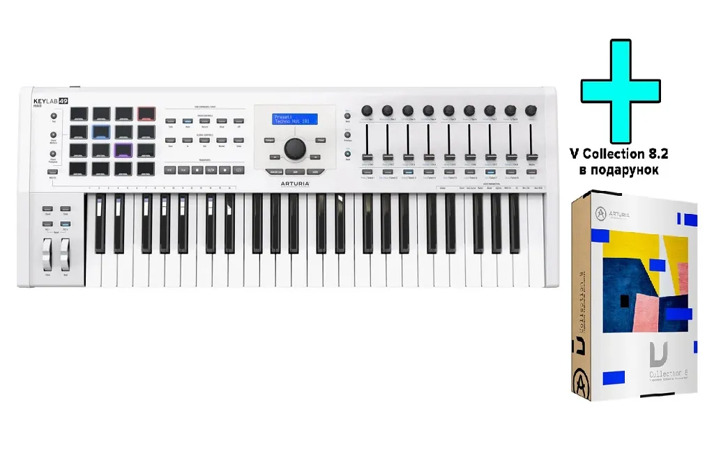 MIDI-клавіатури Arturia KeyLab 49 MkII + V Collection 8.2