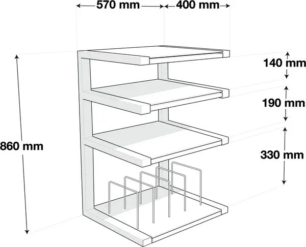 Стійки та тумби для HI-FI техніки NorStone Esse hi-fi Vinyl Black/Red
