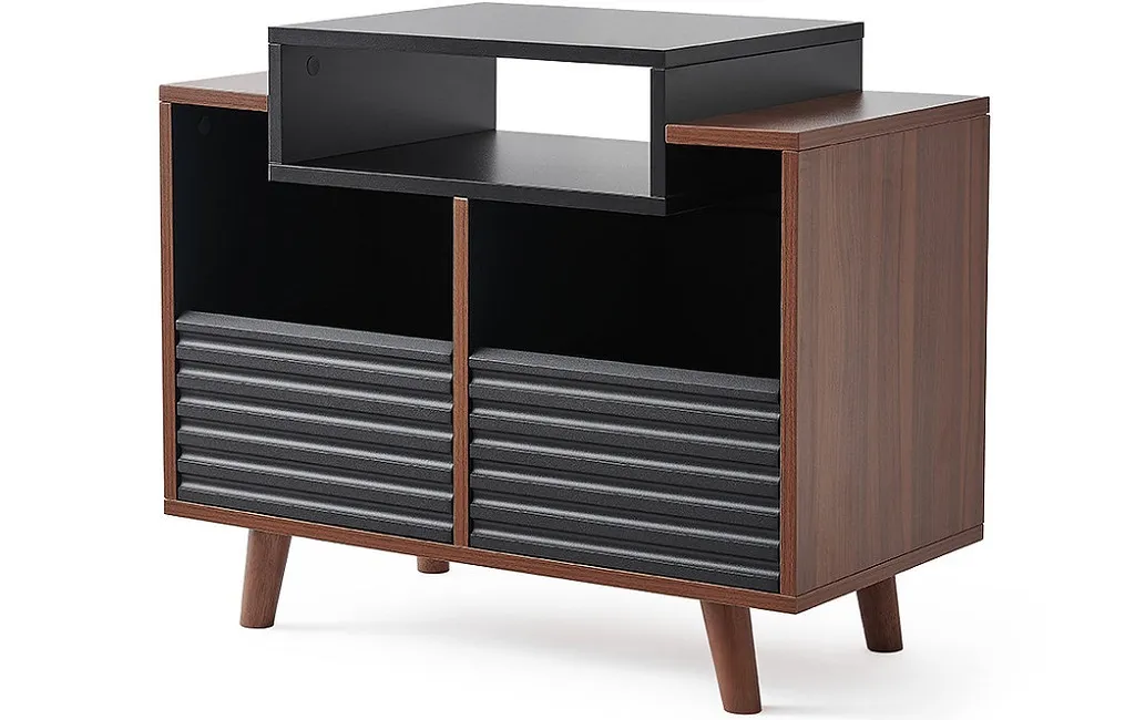 Стійки та тумби для HI-FI техніки NORSTONE OSLO VINYL 800 BLACK SATIN/WALNUT