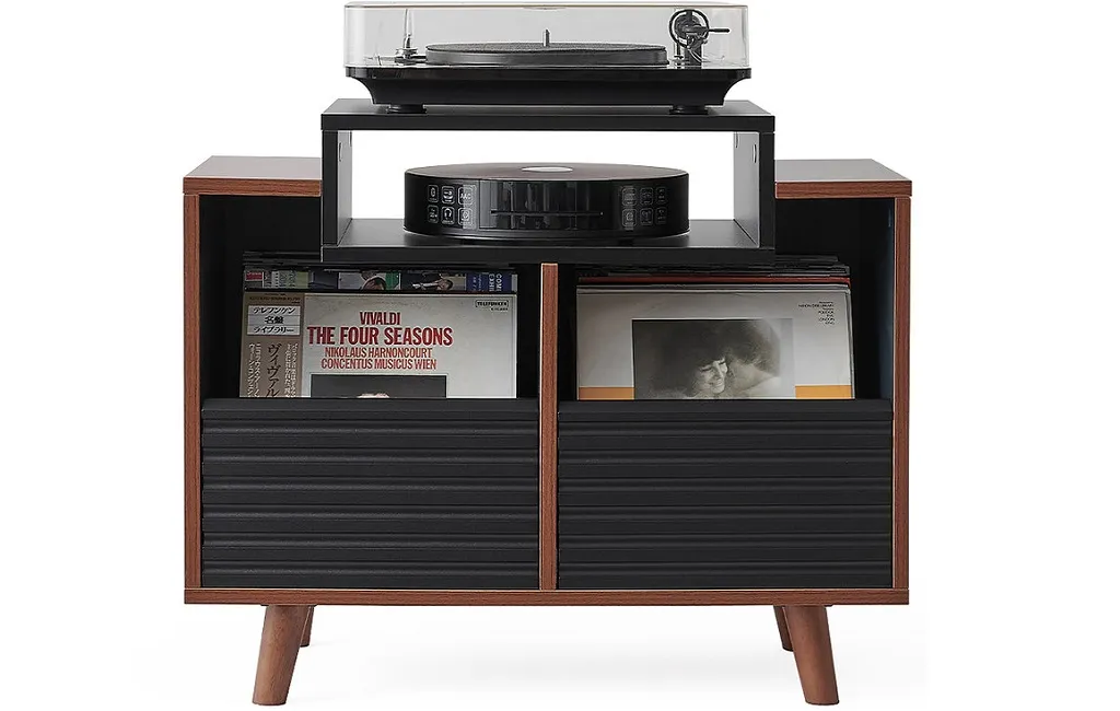 Стійки та тумби для HI-FI техніки NORSTONE OSLO VINYL 800 BLACK SATIN/WALNUT