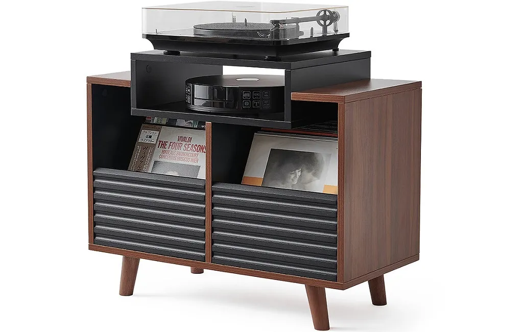 Стійки та тумби для HI-FI техніки NORSTONE OSLO VINYL 800 BLACK SATIN/WALNUT