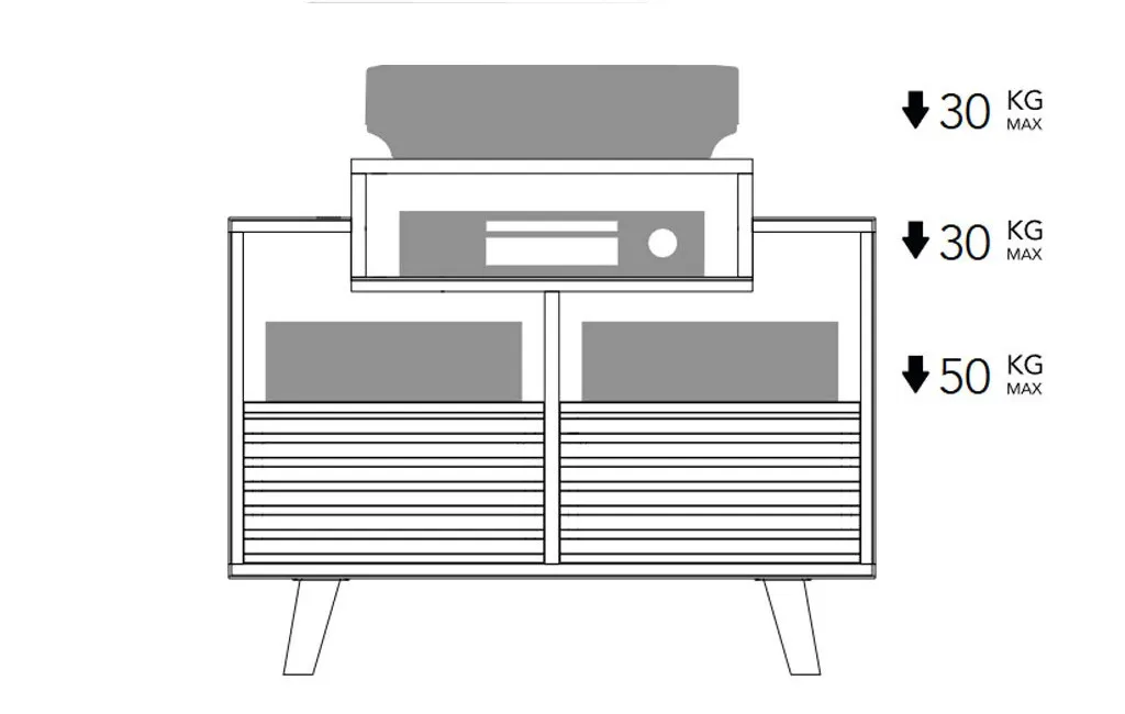 Стійки та тумби для HI-FI техніки NORSTONE OSLO VINYL 800 BLACK SATIN/WALNUT