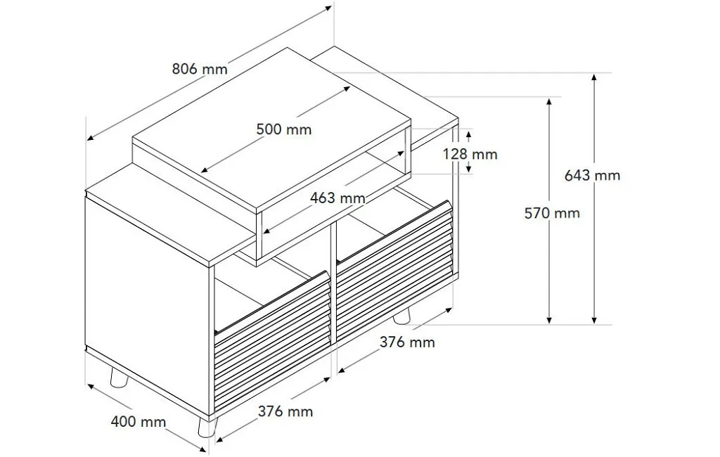 Стійки та тумби для HI-FI техніки NORSTONE OSLO VINYL 800 BLACK SATIN/WALNUT