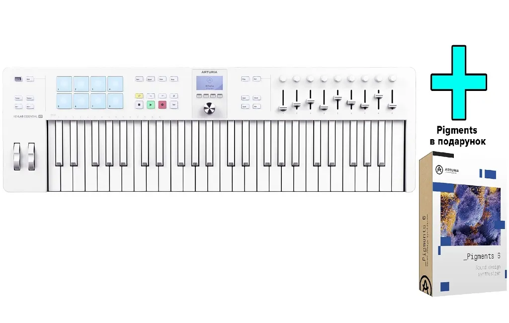 MIDI-клавіатури Arturia KeyLab Essential 49 mk3 Alpine White Special Edition + Arturia Pigments