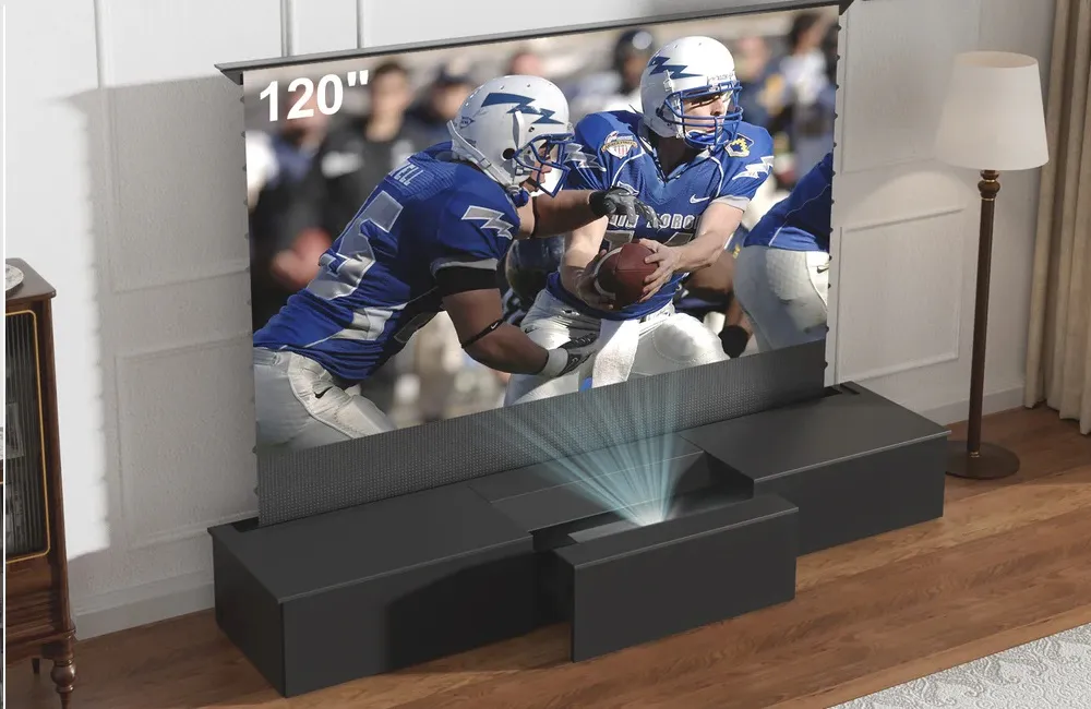 Тумба для короткофокусного проектора з висувним екраном Shore ROLATV Rollable Laser Matte TV Cabinet 100 inch Black