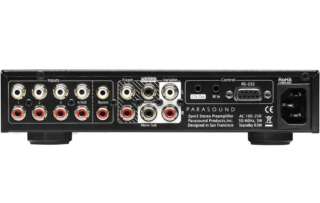 Попередні підсилювачі Parasound Zpre3