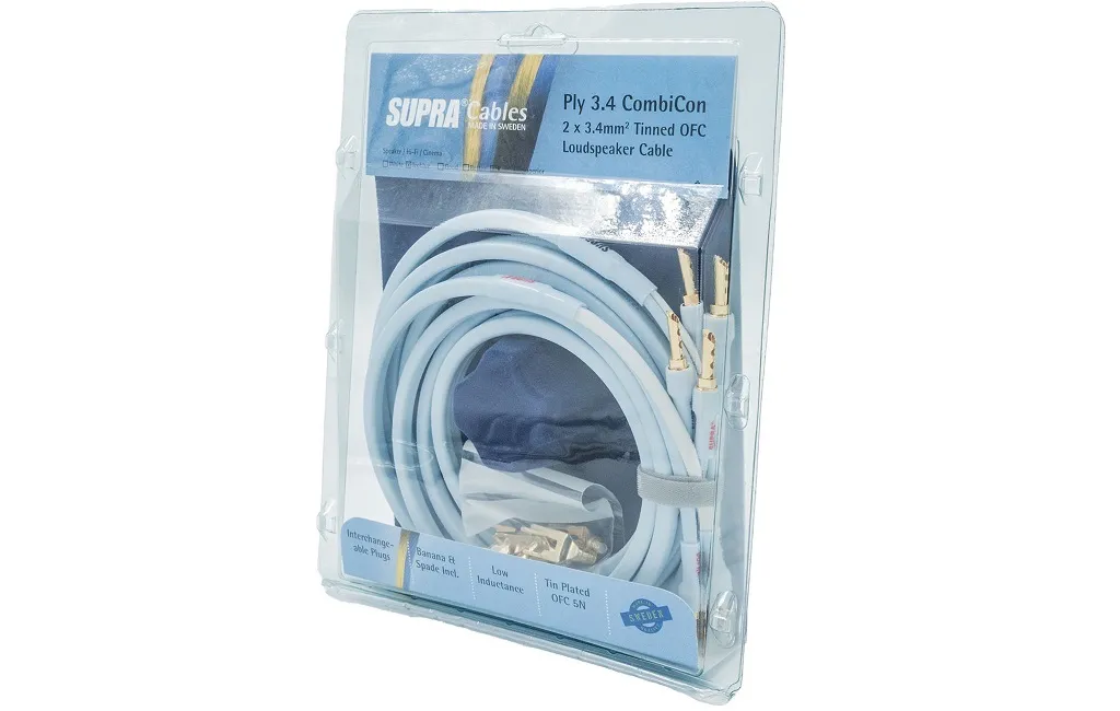 Акустичні кабелі Supra PLY 2X3.4 WHITE  COMBICON 2X3M
