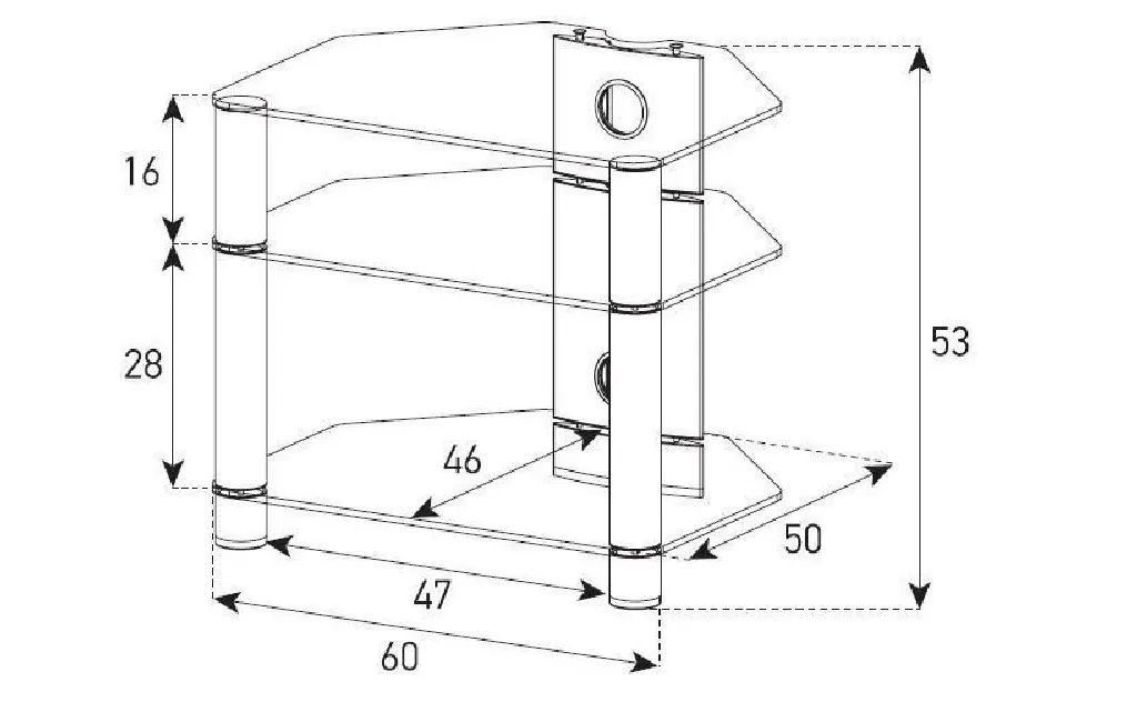 Стойки и тумбы для HI-FI техники Sonorous RX 2130-C-SLV