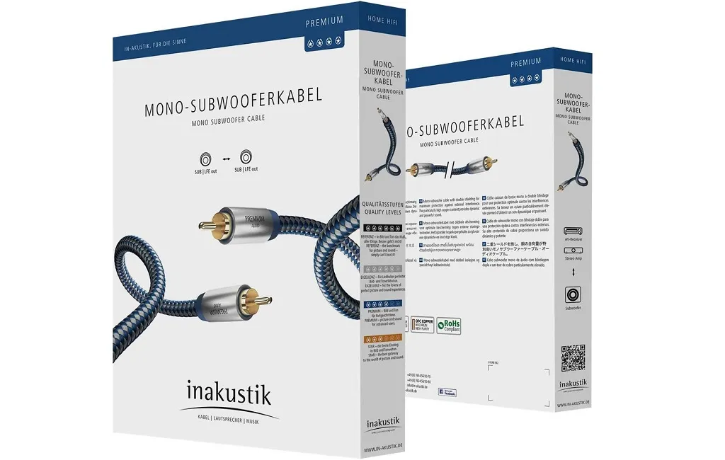 Кабелі сабвуферні Inakustik Premium Audio Mono SUB 2,0m