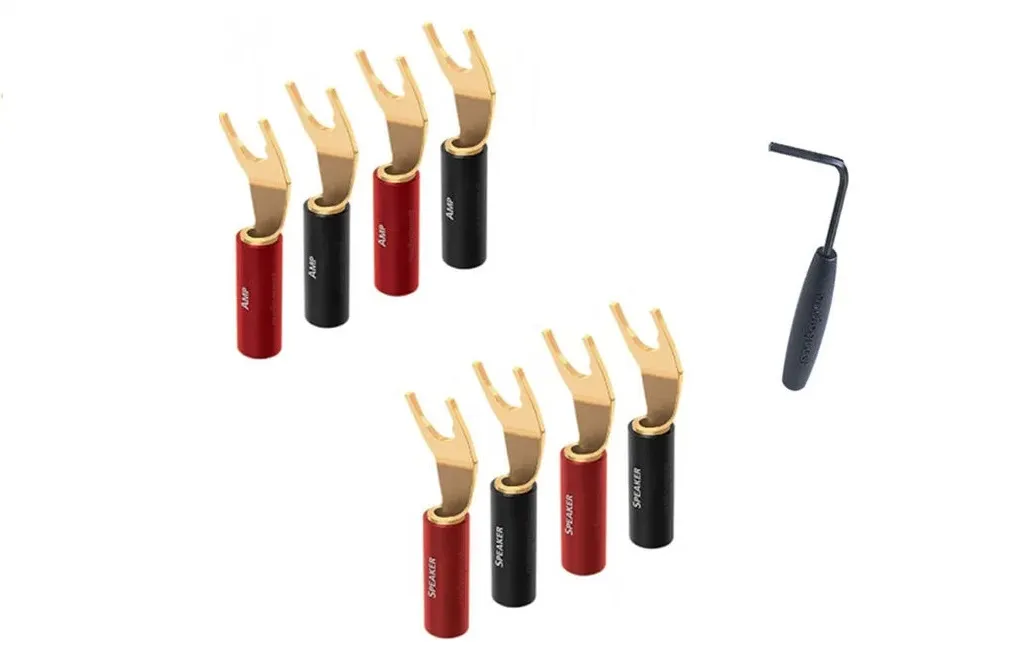 Коннекторы, разъемы AUDIOQUEST spc SureGrip100 multi Spade Gold set of 8