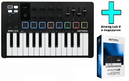 Arturia MiniLab 3 Black Edition + Arturia Analog Lab V