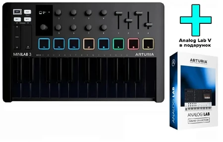 Arturia MiniLab 3 Deep Black + Arturia Analog Lab V